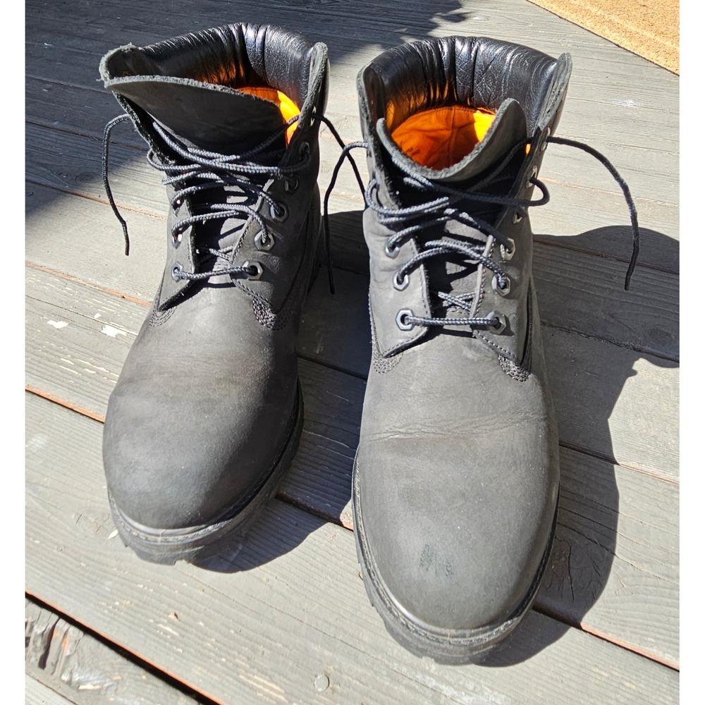 Timberland Mens 6 Inch‎ Premium Waterproof Boots Black Nubuck 10073 Size 8 M
